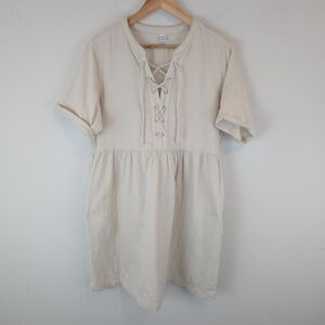 Old Navy Women's Lace-Up Twill Shift Dress